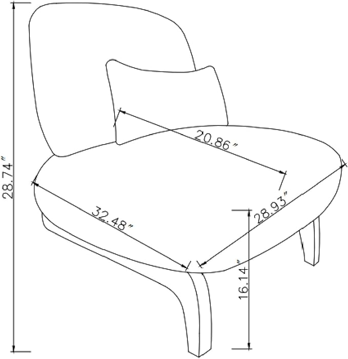 Modern Armless Accent Chair Soft Padded Boucle Fabric Lounge Chair for Living Room Bedroom Home Office – Contemporary Sherpa Accent Chair 32.48 W x 28.93 D x 28.74 H White