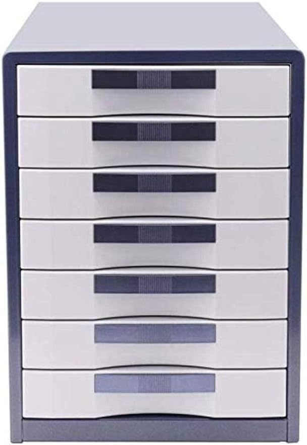 File Cabinets File Cabinet 7 Drawers Desktop Storage Box Home Office Cabinet Desktop Archives Desktop Data Storage File Box StorageBlueOne Size