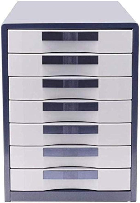 File Cabinets File Cabinet 7 Drawers Desktop Storage Box Home Office Cabinet Desktop Archives Desktop Data Storage File Box StorageBlueOne Size
