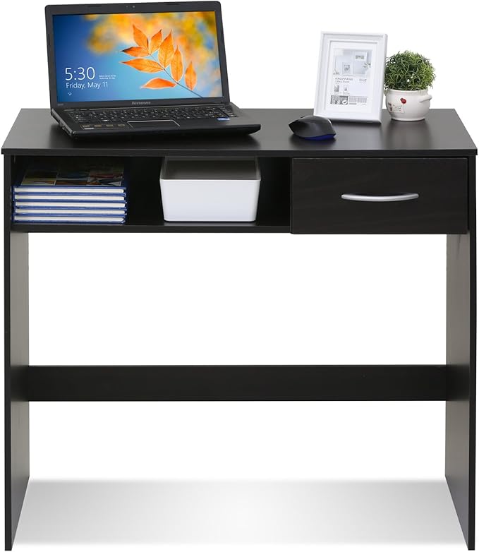 FURINNO JAYA Computer Study Desk with Drawer Brown