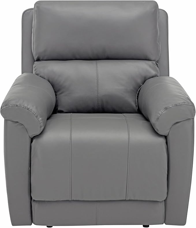 MINCETA Recliner ChairsModern 5 Wall Hugger Nursery Recliner with Overstuffed Arm and Back for Living RoomSet of 2PU Leather in Gray
