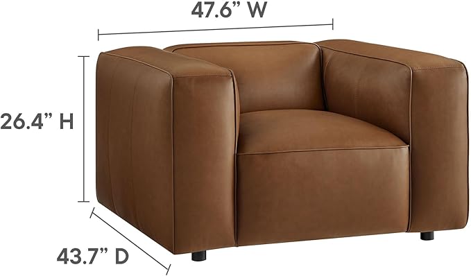 Auren Vegan Leather Modular Armchair in Coffee