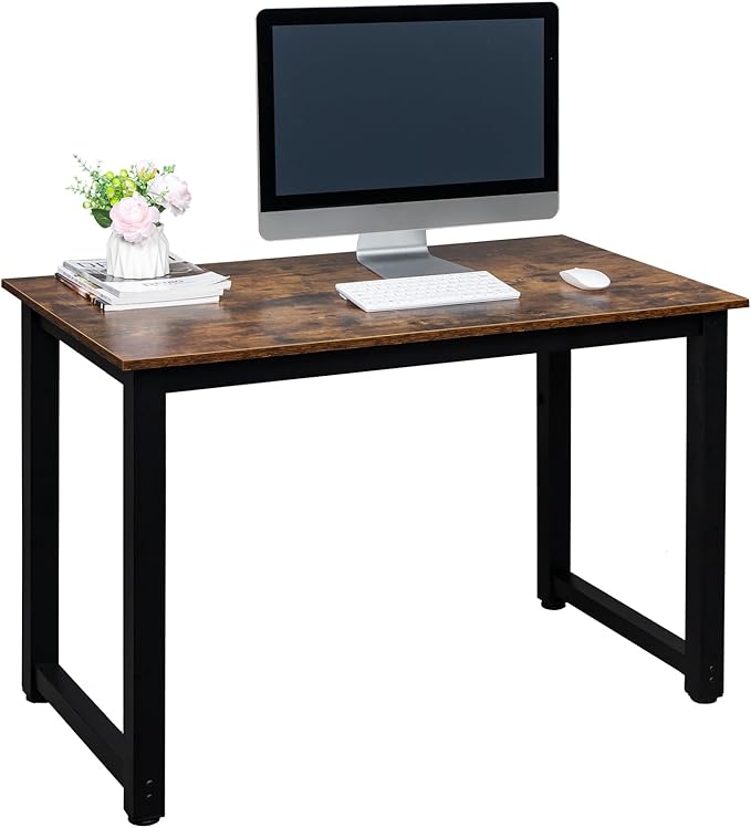 Home Office Furniture 43.3 Writing Home Office Desks Workstation Desk Organizers Modern Computer Desk 110 x 60 x 75CM Office Desk Computer Table Study Writing Desk- Retro Color