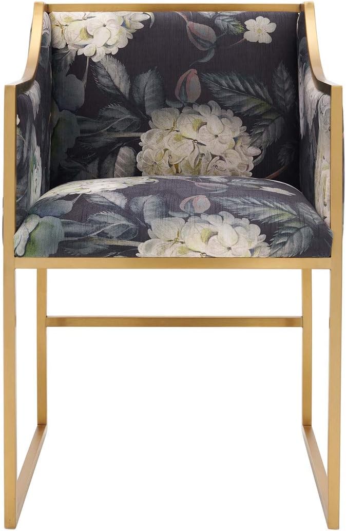 TOV Furniture Atara Floral Velvet Gold Chair