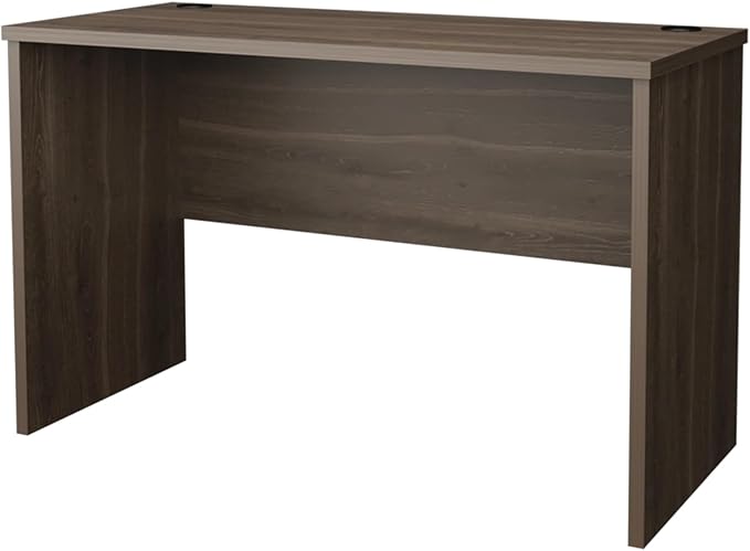 Dark Walnut Minimalist Home Office Work Desk with Cable Management