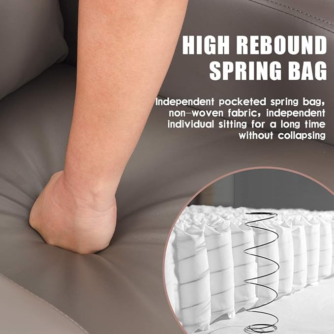 Recliner Chair for Living Room Reading Chair Recliner Sofa Winback Chair Single Sofa Home Theater Seating Modern Reclining Chair Easy Lounge with PU Leather Padded Seat Backrest