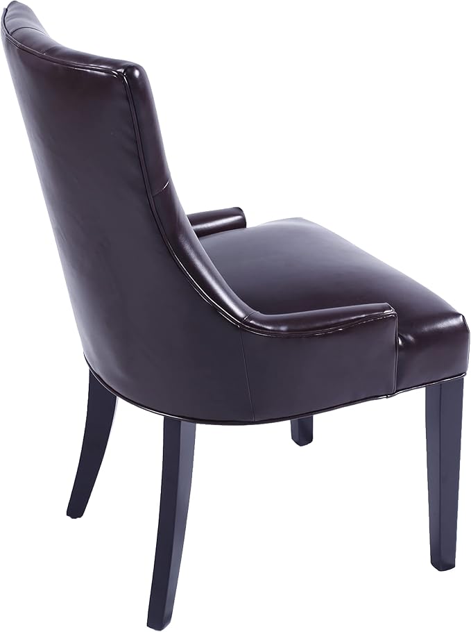 Dark Brown Bounded Leather Dinng Chair Living Room Chair2 pcs Set