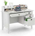 Safeplus 48 Computer Desk with 4 Storage Drawers and Hutch Wood Executive Table for PC Laptop