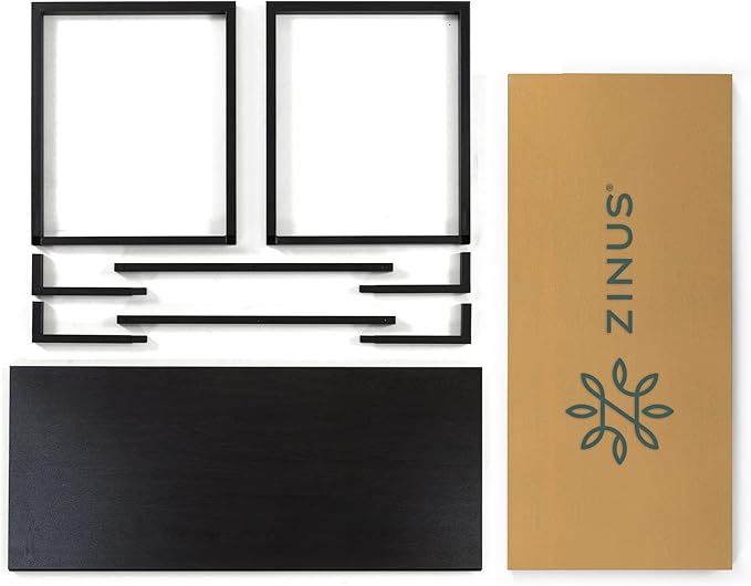Zinus Jennifer 63 Inch Black Frame Desk Computer Workstation Office Desk Easy Assembly Deep Espresso