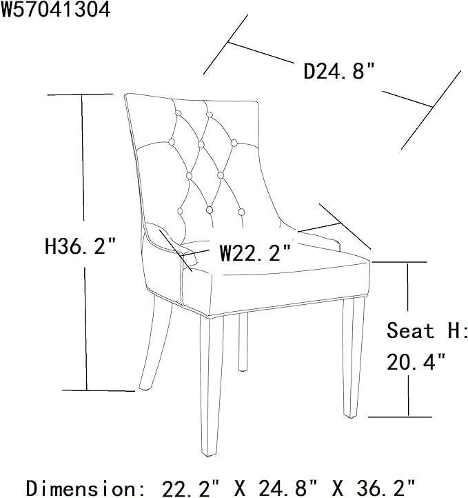 Bounded Leather Dinng Chair Living Room Chair (2 pcs Set)