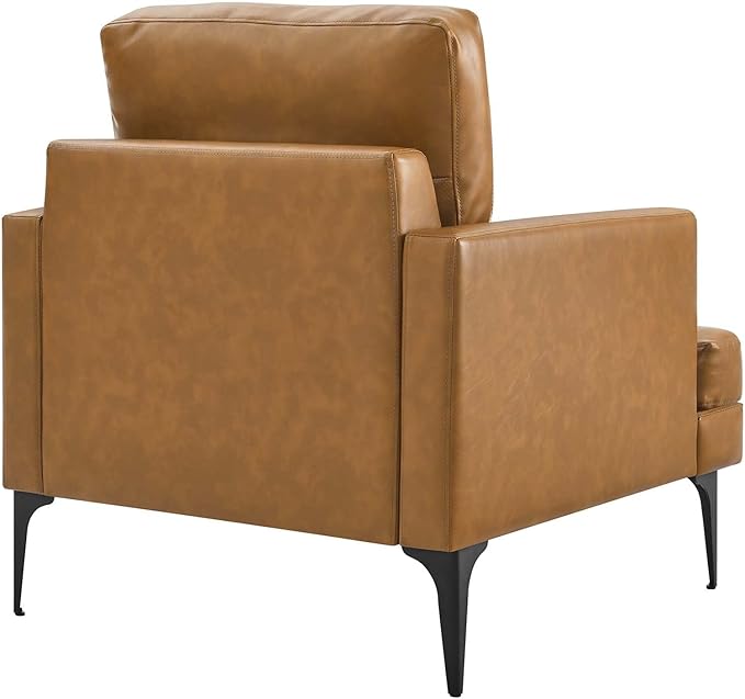 Modway Evermore Vegan Leather Upholstered Armchair Tan