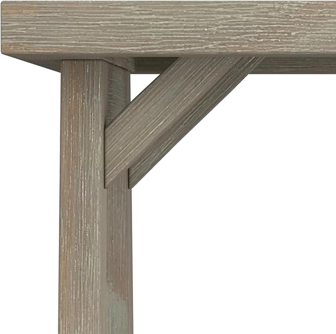 SIMPLIHOME Sawhorse SOLID WOOD 22 inch Wide Square Modern Industrial End Side Table in Distressed Grey for the Living Room and Bedroom
