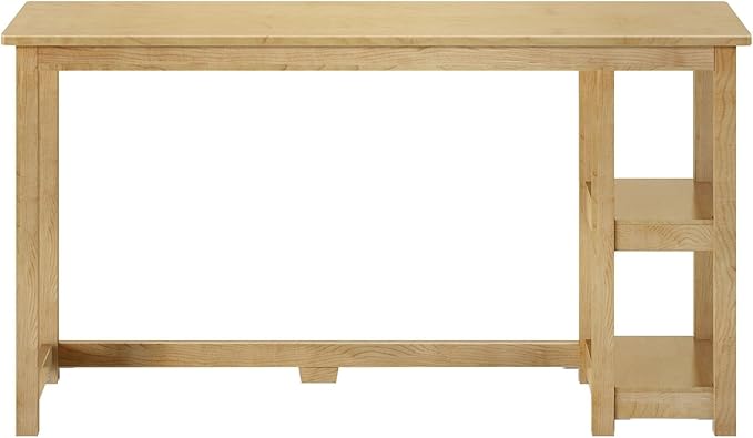 Plank+Beam Computer Desk with Shelves Simple Desk for Bedroom Home Office Study Desk 55.25 Inch Natural
