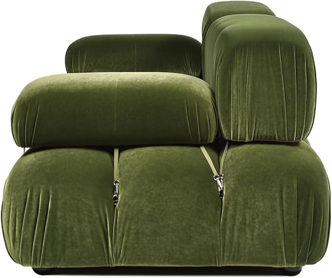 Jennifer Taylor Home Marcel 72.5 Bubble Modular Modern 2-Piece Loveseat Sofa Olive Green