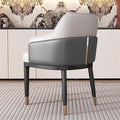 Mid-Century Accent Chairs PU Leather Modern Upholstered Living Room Chair with Ergonomic Backrest Cozy Armchair with Metal Legs for Bedroom Office Cafe(Gray)