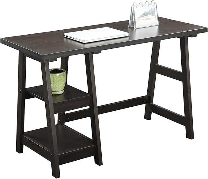 Convenience Concepts 090107ES Trestle Desk Espresso
