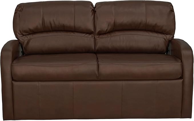 RecPro Charles 65 Jack Knife RV Sleeper Sofa with Arms | RV Furniture | Zero Wall Hugger (Mahogany)