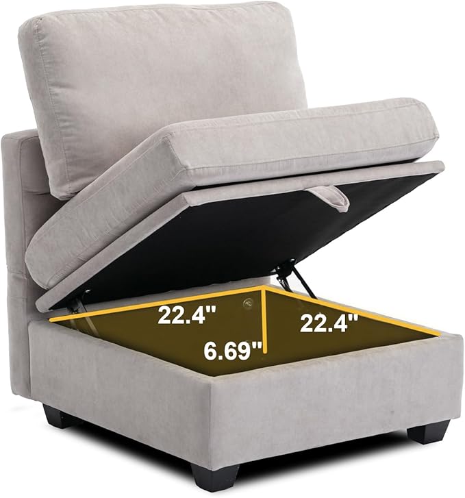 asunflower Armrest Couch with Seats Storage Underneath Comfortable Sinlge Couch with Reclining Arms and Back for Living RoomBedroom with Pillows