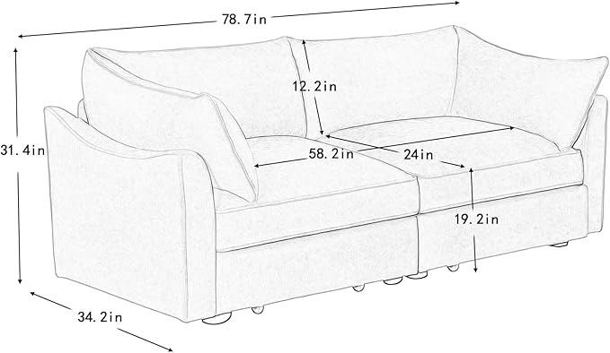 Modern Style Loveseat Sofa with Pull Out Storage Drawers Under Each Seat 2-Seat Couch with Excellent Storage Space Suitable for Small Living Rooms