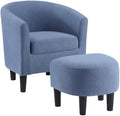 Maykoosh Blue Accent Chair with Ottoman - Upholstered Living Room Chair Set