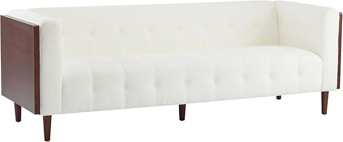 Christopher Knight Home Almab 82 Inches Sofa Couch Cozy Couch Sofa Boucle Upholstered 3-Seater Sofa Wood Frame Couch Comfy Couches for Living Room and Office Modern Couch and Sofa Beige