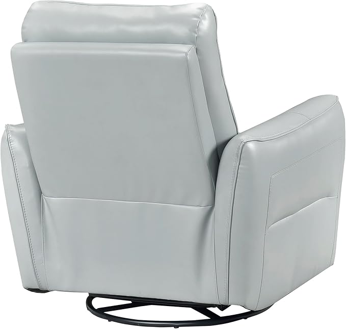 Lexicon Swivel Glider Reclining Chair Top Grain Leather Match Manual Recliner Comfy Nursery Glider Recliner Swivel Reclining Chair for Living Room/Office/Bedroom/Apartment Aqua