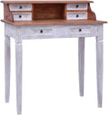 vidaXL Reclaimed Wood Writing Desk- ic Charm Ample Storage with Drawers and Compartment Suitable for Office or Living Room
