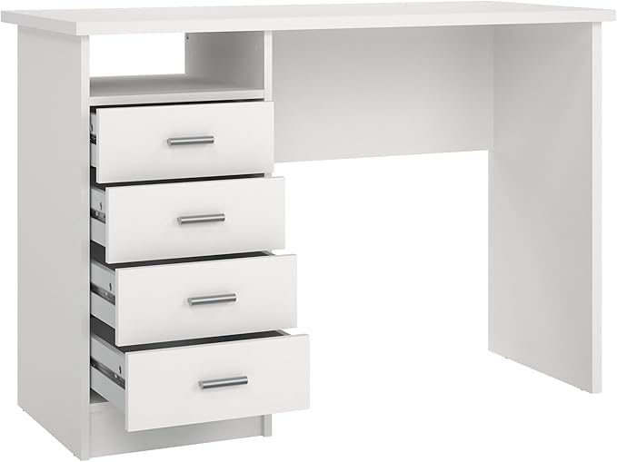 Tvilum Warner Desk with 4 Drawers White