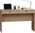 Prepac 46 Writing Desk – Computer Desk with 2 Drawers Light Oak Office Desk for Home Office or Bedroom