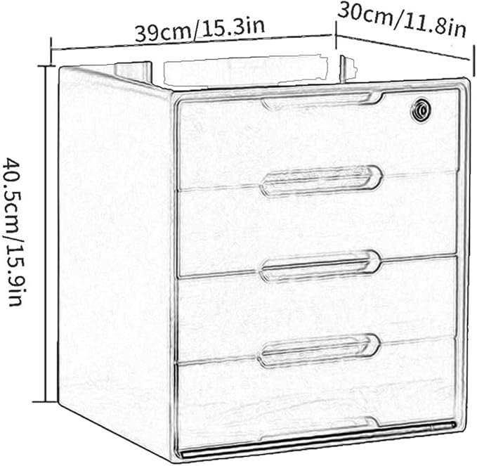 Desktop File Cabinet - Desktop Organizer Storage Box Solid Wood Storage Box With Lock Rustic Dresser Desk Drawers Organizer And Accessories Locking Filing Cabinet(Size:4 drawer)