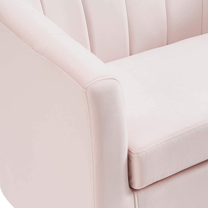 Modway Prospect Channel Tufted Performance Velvet Loveseat Pink