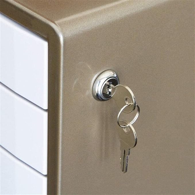 Home Seven Layer Metal Desktop File Cabinet with Lock Data Cabinet Drawer Storage Cabinet (Gold 30x35x41cm)