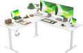 Agilestic L Shaped Standing Desk Adjustable Height Electric Corner Standing Desk 63 x 55 inch Sit Stand Computer Table with Splice Board White
