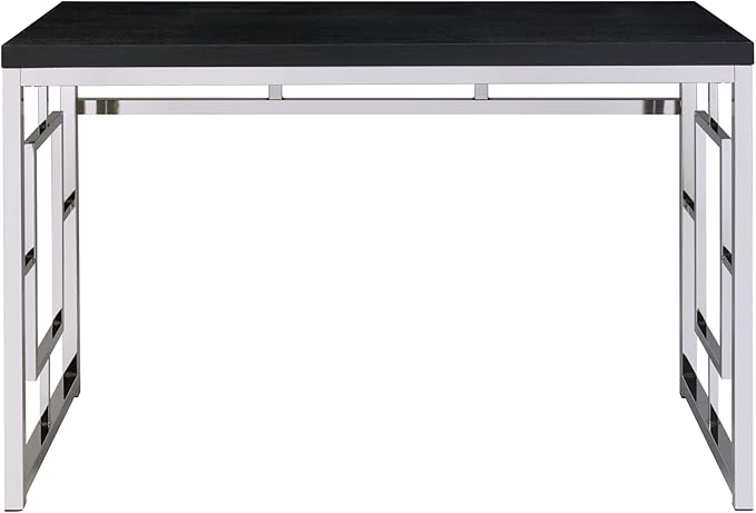 Steve Silver Furniture Alize Desk 47-Inch Rectangular Contemporary Style Desk Home Office/Laptop/Work Desk Chrome Base 47 L x 24 W x 30 H Charcoal