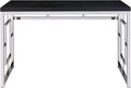 Steve Silver Furniture Alize Desk 47-Inch Rectangular Contemporary Style Desk Home Office/Laptop/Work Desk Chrome Base 47 L x 24 W x 30 H Charcoal