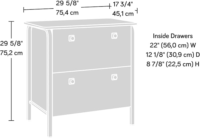 2 Drawer Small File Cabinet with Lock Under Desk Locking Storage Drawers Organizer for HomeModern Office Filing CabinetsOakdk