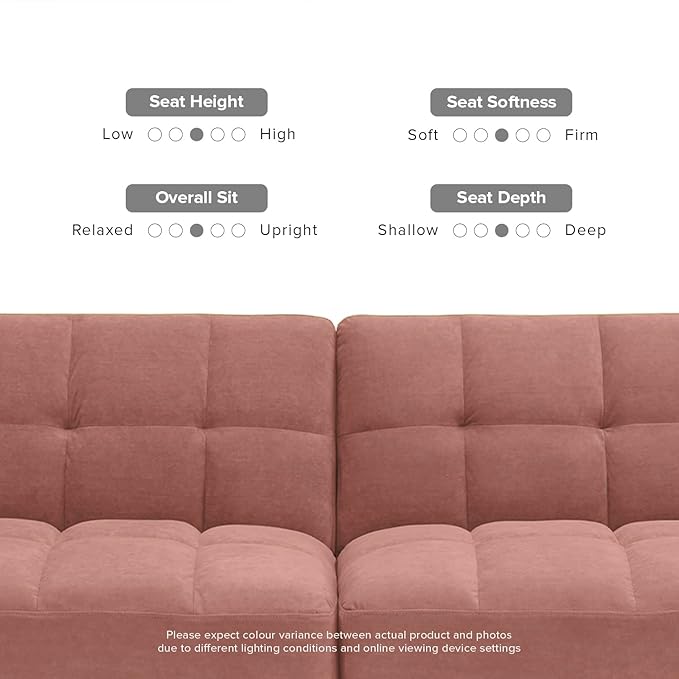 mopio Aaron 76.8 Couch Small Futon Sofa Bed Sleeper Loveseat Mid Century Modern Futon Couch Sofa Cama Couches for Living Room Bedroom (Old Rosa Velvet)