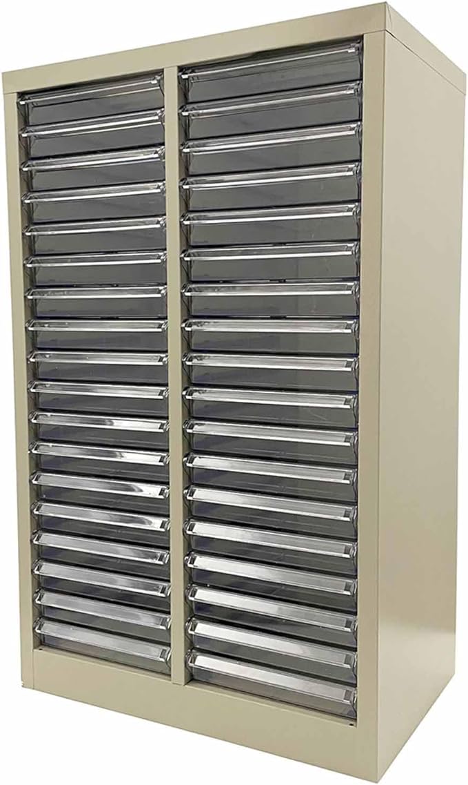 TECHTONGDA File Cabinet 36 Drawer Vertical Metal Lateral Filing Storage Cabinet Large Capacity Anti-Slip Drawer for A4 Paper Stamps Invoices