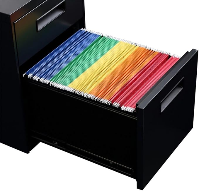 Alera ALE Two-Drawer Metal Pedestal File 14 7/8w x 19 1/8d x 21 5/8h Black