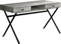 Computer Desk Home Office Laptop Storage Drawers 48 l Work Grey Laminate Black Metal Contemporary Modern