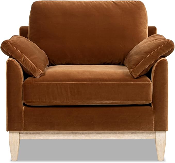 Jennifer Taylor Home Pasadena 36 Wide Modern Farmhouse Accent Arm Chair Burnt Orange Performance Velvet