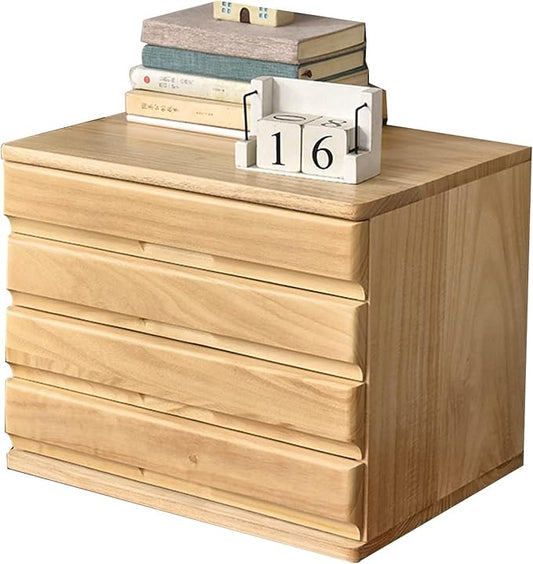 Multi-Layer Drawer Storage Box Solid Wood Flat File Cabinet A4 Treatment Storage Cabinet For Home Desktop Office(Color:CSize:4 drawer)