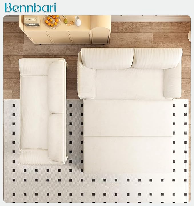 66'' Queen Pull Out Sofa Bed with Thickened Cushions 3-in-1 Convertible Velvet Sleeper Couch with Side Storage Loveseat Futon Lounge Recliner for Living Room Apartment Bedroom Small Space (White)