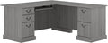 Bush Home Saratoga L Shaped Computer Desk with Drawers and Storage in Modern Gray | Large Corner Office Table for Workspace