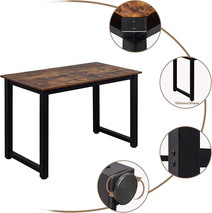 Home Office Furniture 43.3 Writing Home Office Desks Workstation Desk Organizers Modern Computer Desk 110 x 60 x 75CM Office Desk Computer Table Study Writing Desk- Retro Color