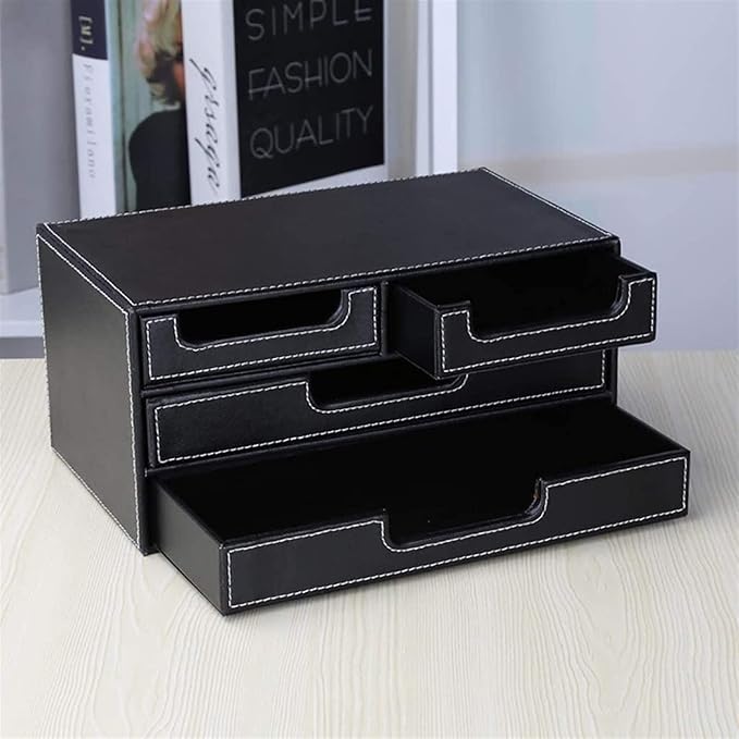 Home Office Office Supplies Organizer Desktop Leather Multifunctional File Organizer Drawer File Cabinet