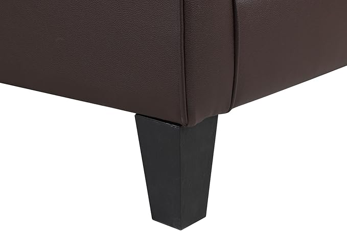 Lohoms Pu Leather Accent Chair Set of 2 Overstuffed Mid Century Modern Living Room Chairs Upholstered Comfortable Reading Chair Fake Leather Armchair for Bedroom Office -Brown