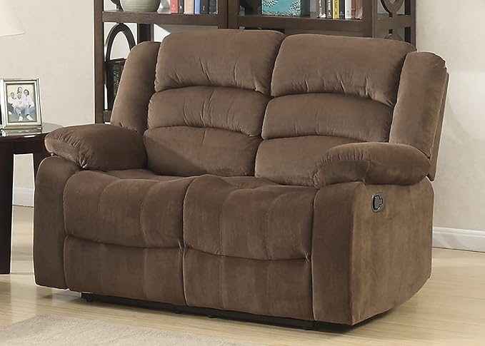 AC Pacific 2 Piece Bill Collection Contemporary Living Room Upholstery Sofa Set Brown