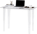 Acrylic Desk Acrylic Table &amp Clear Desk - Modern Home Office Study Table Extended Surface Multi-Purpose Console Sturdy Lightweight for Small Spaces Transparent Workstation (Transparent-M)