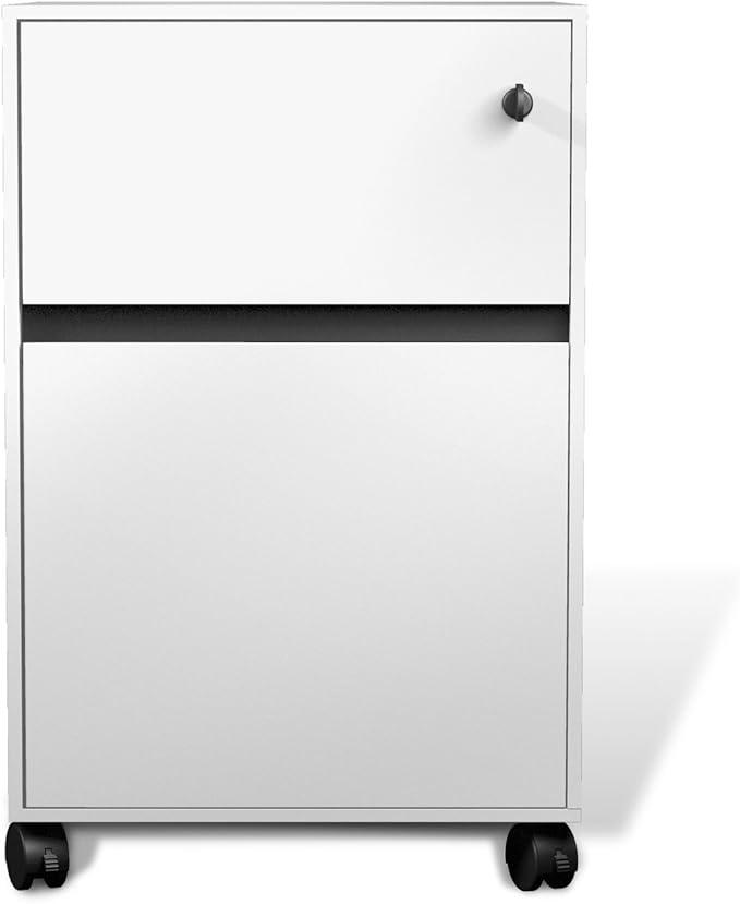 Unique Furniture Mobile Pedestal White